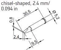 Chisel Soldering Tip  2 4mm 0102CDLF24