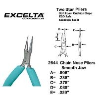 4 75  Chain Nose Pliers  Smooth Jaws 2644