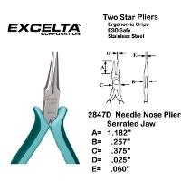 5  Long Needle Nose Serrated Plier 2847D